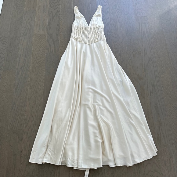 Reformation Arianwen Satin Gown Dress Wedding Bridal Fior Di Latte Sz 0 w/ tags - Picture 2 of 12